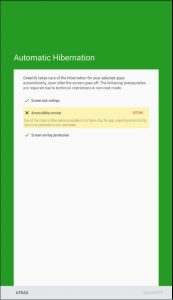 Hibernación automática en Greenify